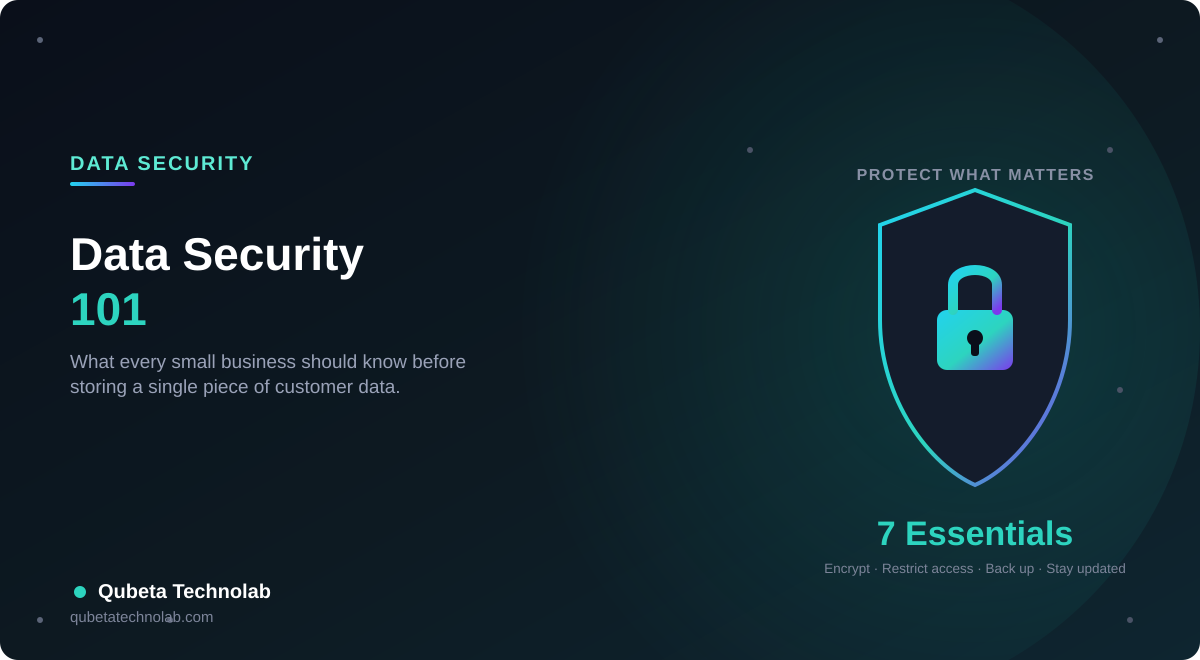 Data Security 101: What Every Small Business Should Know Before Storing Customer Data - Qubeta Technolab Ahmedabad