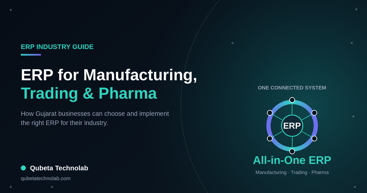 ERP for Manufacturing, Trading and Pharma Companies: An Industry-wise Guide - Qubeta Technolab Ahmedabad